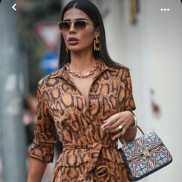 Zara snakeskin print tunic dress - Picture 1 of 6